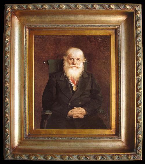 framed  Vasily Perov Portrait of the Merchant Ivan Kamynin, Ta059-2